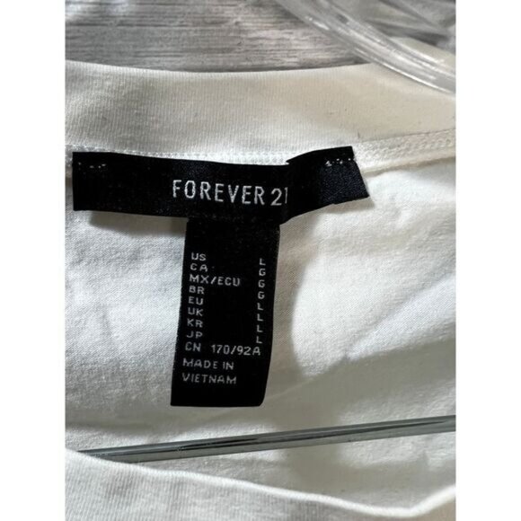 Side Drawstring Graphic T Shirt Short Sleeve Large Forever‎ 21 - Picture 3 of 4